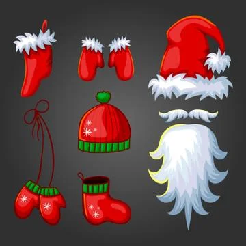 Big set of Cristmas elements Stock Illustration