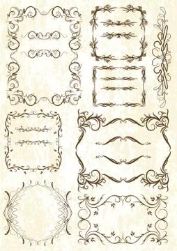 Big set of decorative elements Ilustración de archivo