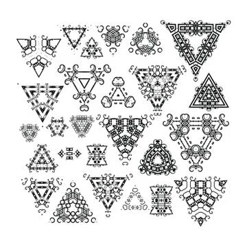 Big set decorative elements. Illustrazione stock