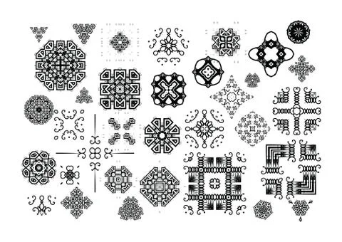 Big set decorative elements. Stock Illustration