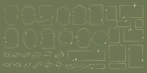 Big set of design elements with glitter and sparkles Stock Illustration
