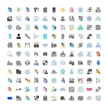 Big set of different icon glyph illustrations Stock Illustration