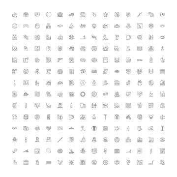 Big set different universal pixel perfect line icons 스톡 일러스트