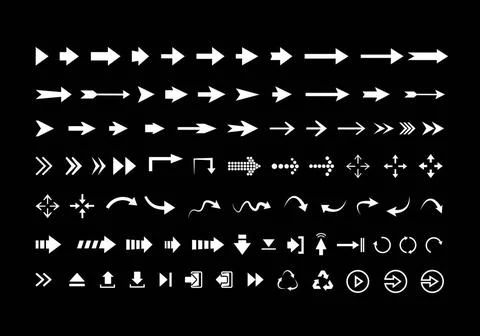 Big set of different vector white arrows Big set of different vector white... Stock Photos