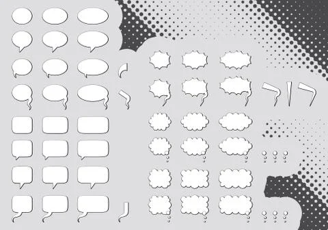 Big set of editable comic clouds or bubbles Stock Illustration
