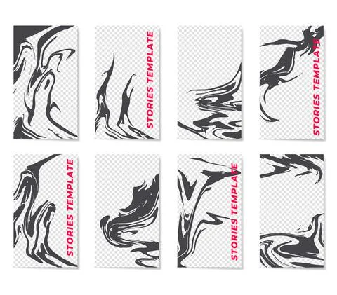 Big set of editable template for stories and streaming. Illustrazione stock