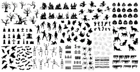 Big SET with elements for the holiday Halloween - Vector Stockillustratie