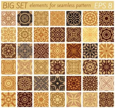 Big set elements for samples vector patterns 库存插图