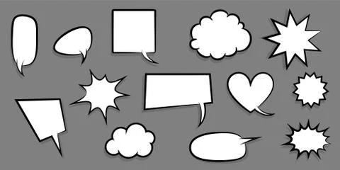 Big set empty speech bubble comic text Stock Illustration