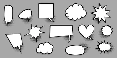 Big set empty speech bubble comic text Stock Illustration