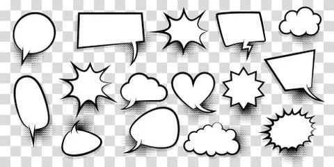 Big set empty speech bubble comic text Stock Illustration