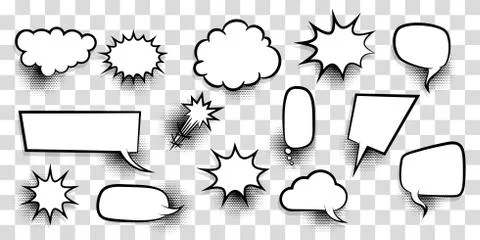 Big set empty speech bubble comic text Stock Illustration