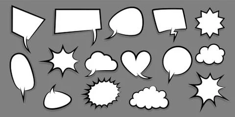 Big set empty speech bubble comic text Stock Illustration