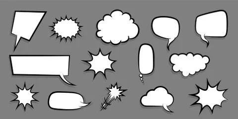 Big set empty speech bubble comic text Illustrazione stock