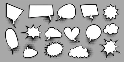 Big set empty speech bubble comic text Stock Illustration