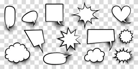 Big set empty speech bubble comic text Stock Illustration