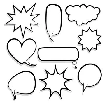 Big set empty speech bubble comic text Stock Illustration