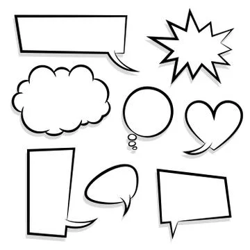 Big set empty speech bubble comic text Stock Illustration