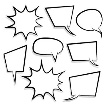 Big set empty speech bubble comic text Illustrazione stock