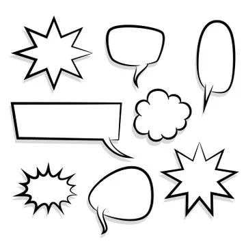 Big set empty speech bubble comic text Illustrazione stock