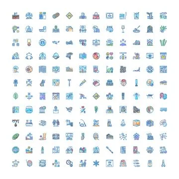 Big set of essential line doodle icons Stock Illustration