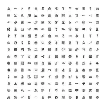 Big set of essential user interface line icons Stockillustratie