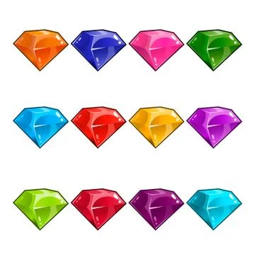 Big set with gems Stock Illustration