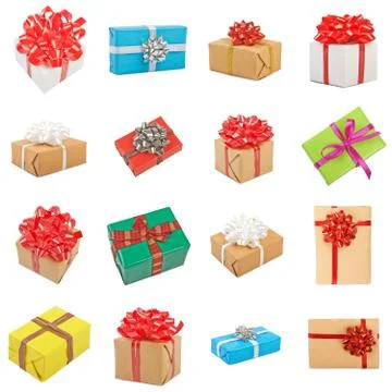 Big Set of Gift box Stock Photos