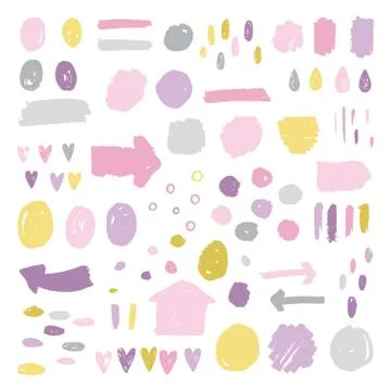 Big set of grunge figures. Stock Illustration