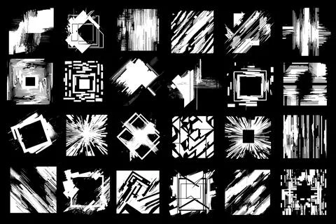 Big set of grunge square abstract template backgrounds. Vector high detail Stock Illustration