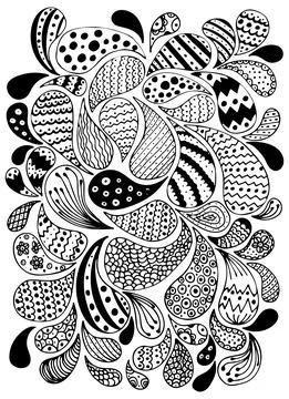 Big set of hand drawn abstract shape, drops, elements, doodles Stock Illustration