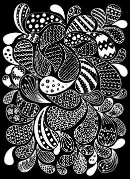 Big set of hand drawn abstract shape, drops, elements, doodles 스톡 일러스트