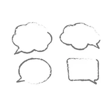Big set hand drawn monochrome comic speech bubbles. Stickers of speech bubble Stock Illustration