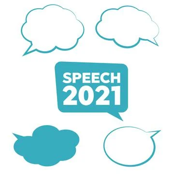 Big set hand drawn monochrome comic speech bubbles. Stickers of speech bubble Stock Illustration