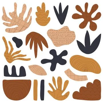 Big set of Hand drawn various colorful shapes Stock Illustration