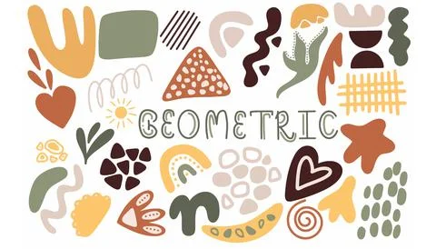 Big set of hand drawn various shapes and doodle objects Illustrazione stock