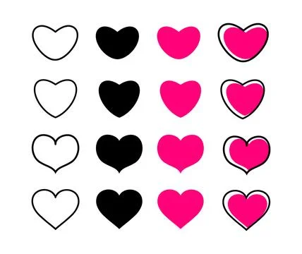 Big set heart Stock Illustration
