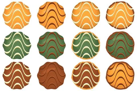 Big set homemade cookie different taste in pastry biscuit Stock Illustration