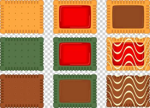 Big set homemade cookie different taste in pastry biscuit Stock Illustration