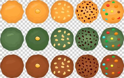 Big set homemade cookie different taste in pastry biscuit Stock Illustration