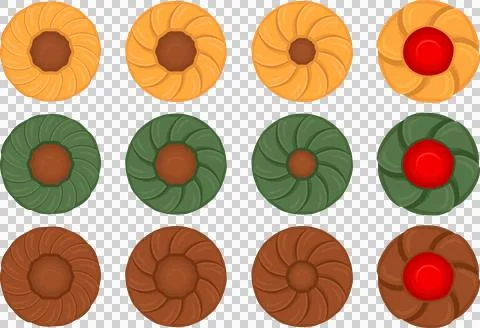 Big set homemade cookie different taste in pastry biscuit Stock Illustration