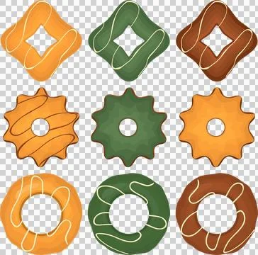 Big set homemade cookie different taste in pastry biscuit Stock Illustration