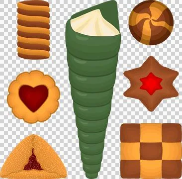 Big set homemade cookie different taste in pastry biscuit Stock Illustration