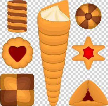 Big set homemade cookie different taste in pastry biscuit Stock Illustration