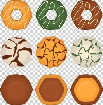 Big set homemade cookie different taste in pastry biscuit Stock Illustration