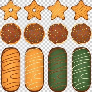 Big set homemade cookie different taste in pastry biscuit Stock Illustration