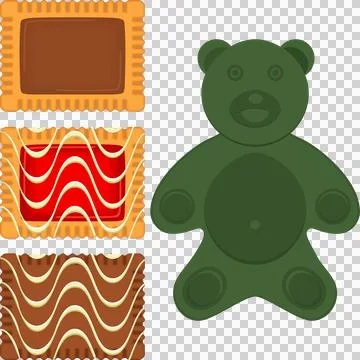 Big set homemade cookie different taste in pastry biscuit Stock Illustration