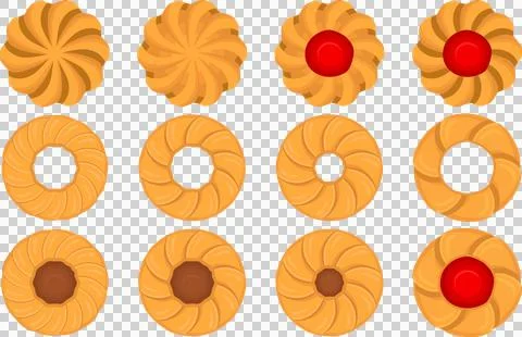 Big set homemade cookie different taste in pastry biscuit Stock Illustration