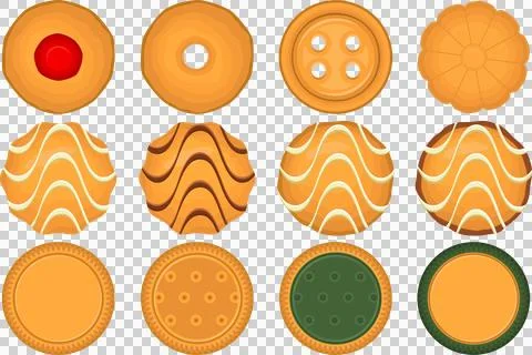 Big set homemade cookie different taste in pastry biscuit Stock Illustration