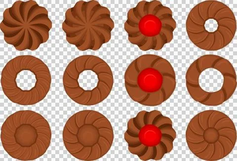 Big set homemade cookie different taste in pastry biscuit Stock Illustration